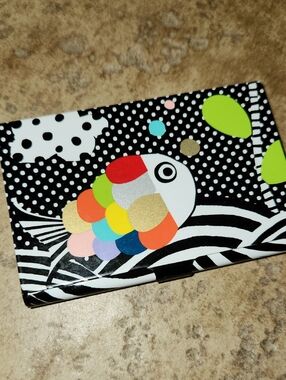 Pylones Paris Metal Colorful Fish Card Case - Polka Dot Graphic
